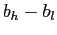 $ b_{h}-b_{l}$