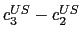 $ c_{3}^{US}-c_{2}^{US}$