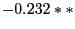 $-0.232**$