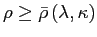 $ \rho\geq\bar{\rho}\left( \lambda,\kappa\right) $