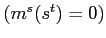 $ (m^{s}(s^{t})=0)$