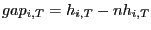 $ gap_{i,T} =h_{i,T} -nh_{i,T} $