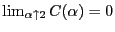 $ \lim_{\alpha\uparrow2} C(\alpha)=0$