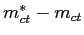 $ m^{*}_{ct} - m_{ct}$