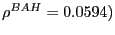 $ \rho^{BAH}=0.0594)$
