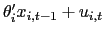 $ \theta_{i}^{\prime}x_{i,t-1}+u_{i,t}$