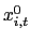 $ x_{i,t}^{0}$