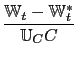 $\displaystyle \frac{\mathbb{W}_{t}-\mathbb{W}^{*}_{t}}{\mathbb{U}_{C}{C}}$