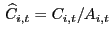 $ \, \widehat{C}_{i,t} = C_{i,t}/A_{i,t} $