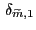 $ \, \delta_{\widetilde{m},1}$