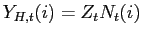 $ Y_{H,t}(i)=Z_{t}N_{t}(i)$