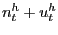$ n^{h}_{t} + u^{h}_{t}$