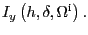 $ I_{y}\left( h,\delta,{\Omega}^{\mathrm{i}}\right) .$