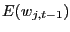 $\displaystyle E(w_{j,t-1}) $