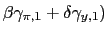 $ \beta\gamma_{\pi,1}+\delta\gamma_{y,1})$