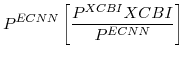 \displaystyle P^{ECNN}\left[\frac{P^{XCBI}XCBI}{P^{ECNN}}\right] 