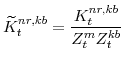 \displaystyle \widetilde{K}^{nr,kb}_{t}=\frac{K^{nr,kb}_{t}}{Z^{m}_{t}Z^{kb}_{t}}