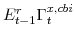  E^{r}_{t-1}\Gamma^{x,cbi}_{t}