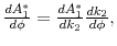  \frac{d A_{1}^{\ast }}{d \phi } = \frac{d A_{1}^{\ast }}{d k_2 }\frac{d k_2}{d \phi },