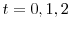  t=0,1,2
