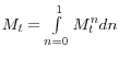 M_t =\int\limits_{n=0}^1 {M_t^n } dn