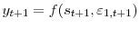  y_{t+1}=f(s_{t+1},\varepsilon_{1,t+1})