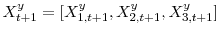  X_{t+1}^{y}=[X_{1,t+1}^{y},X_{2,t+1}^{y},X_{3,t+1}^{y}]