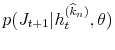  p(J_{t+1}% \vert h_{t}^{(\widehat{k}_{n})},\theta)