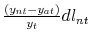  \frac{\left( y_{nt}-y_{at} \right) }{y_{t}} dl_{nt}