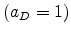  % (a_{D}=1)