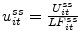  u_{it}^{ss}=\frac{U_{it}^{ss}}{LF_{it}^{ss}}
