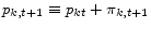  p_{k,t+1}\equiv p_{kt}+\pi_{k,t+1}