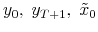 y_0,\;y_{T+1},\;\tilde{x}_0