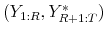  (Y_{1:R},Y_{R+1:T}^*)