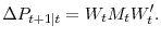 \displaystyle \Delta P_{t+1\vert t} = W_{t}M_{t}W_{t}'.