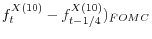  f^{X\left(10\right)}_t-f^{X\left(10\right)}_{t-1/4})_{FOMC}