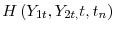 H\left( Y_{1t},Y_{2t,}t,t_{n}\right) 