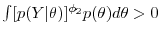 \int [p(Y\vert\theta)]^{\phi_2} p(\theta) d\theta > 0