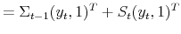 \displaystyle =\Sigma_{t-1}% (y_{t},1)^{T}+S_{t}(y_{t},1)^{T}