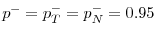  p^{-}=p_{T}^{-}=p_{N}^{-}=0.95