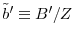  \tilde{b}^{\prime }\equiv B^{\prime }/Z