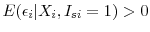  E(\epsilon_{i}\vert X_{i},I_{si}=1)>0