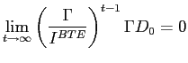 $\displaystyle \lim_{t\rightarrow\infty}\left( \frac{\Gamma}{I^{BTE}}\right) ^{t-1}\Gamma D_{0}=0$