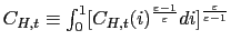 $ C_{H,t}\equiv\int_{0}^{1}[C_{H,t}(i)^{\frac{\varepsilon-1}{\varepsilon }}di]^{\frac{\varepsilon}{\varepsilon-1}}$