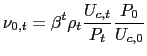 $\displaystyle \nu_{0,t}=\beta^{t}\rho_{t}\frac{U_{c,t}}{P_{t}}\frac{P_{0}}{U_{c,0} }$