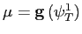 $ \mathbf{\mu}=\mathbf{g} \left( \mathbf{\psi}_{T}^{1}\right) $