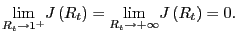 $ \underset{R_{t}\rightarrow1^{+}}{\lim}J\left( R_{t}\right) =\underset {R_{t}\rightarrow+\infty}{\lim}J\left( R_{t}\right) =0.$
