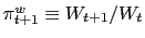 $\pi^w_{t+1} \equiv W_{t+1}/W_t$