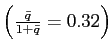 $ \left( \frac{\bar{q}}{1+\bar{q}}=0.32\right) $