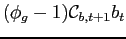 $\displaystyle (\phi_g -1) \mathcal{C}_{b,t+1}b_{t}$